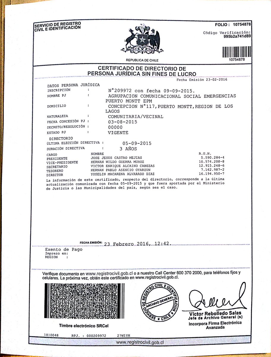 EPM_INFORMA's tweet photo. #PuertoMontt Para Nuestros Seguidores Aquí están los certificados de M. R. y Certificado de Personalidad Jurídica. https://t.co/sczY1ZNffh