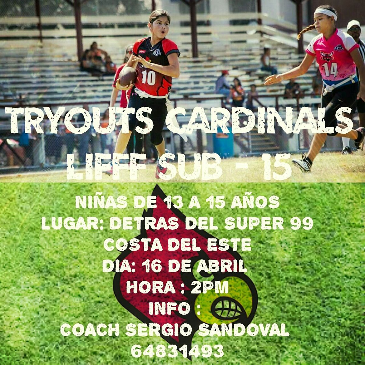 Tryouts para la LIFFF sub-15 @TheFieldpty <a href="/VienenLosPanas/">Vienen Los Panas</a> <a href="/LIFFFpanama/">Liga de Flag Football Femenino Panamá</a> <a href="/Drflags/">DR FLAGS</a> <a href="/White_Tigers_/">White Tigers</a>