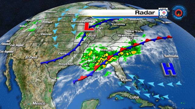 Cold front moving through SE will bring storms our way soon. @TrentAricTV has your forecast at 5, 6 & 11pm https://t.co/6Z5uelYWDt