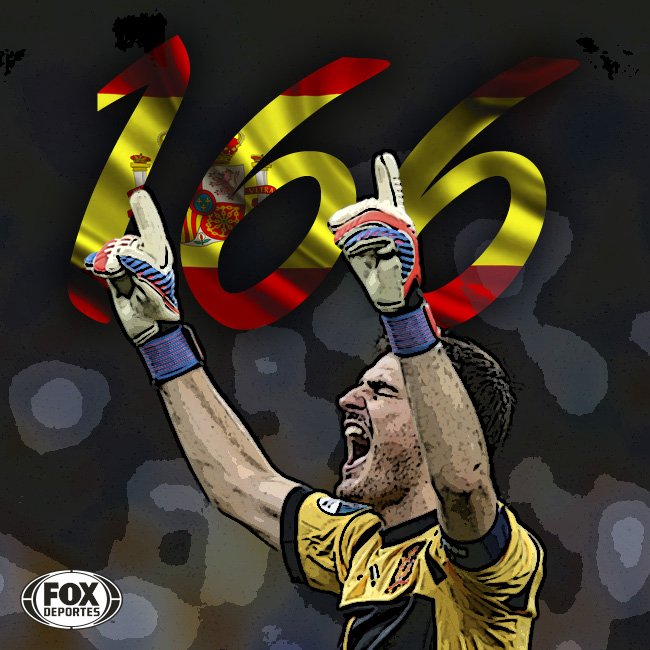 FOXDeportes's tweet photo. ¡Felicidades @CasillasWorld!  El portero empata la mayor cantidad de partidos con selecciones en Europa. (166) https://t.co/uAbGImewui