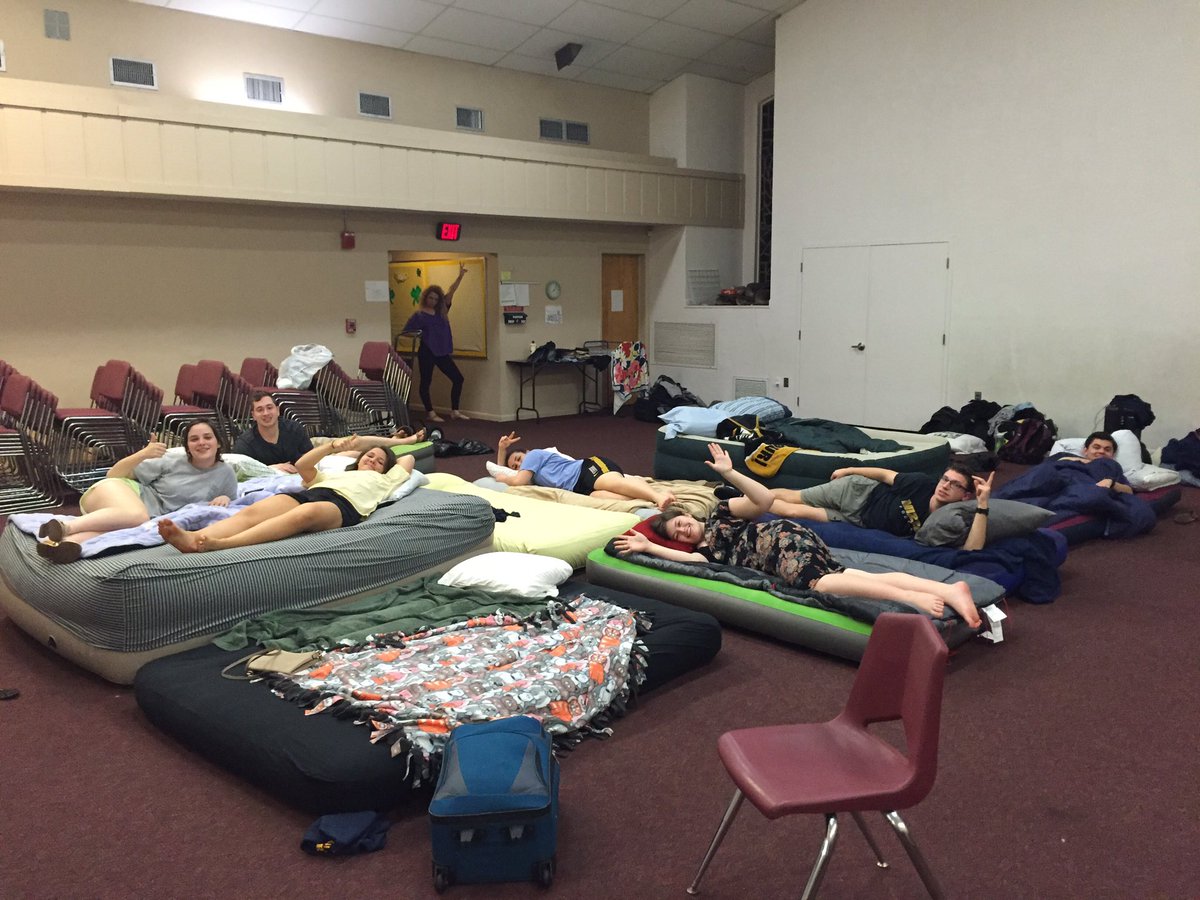 MAB_AASB's tweet photo. Drowning in a sea of air mattresses! Glad to call this wonderful church home for the next week! https://t.co/WzEBwlTNFx