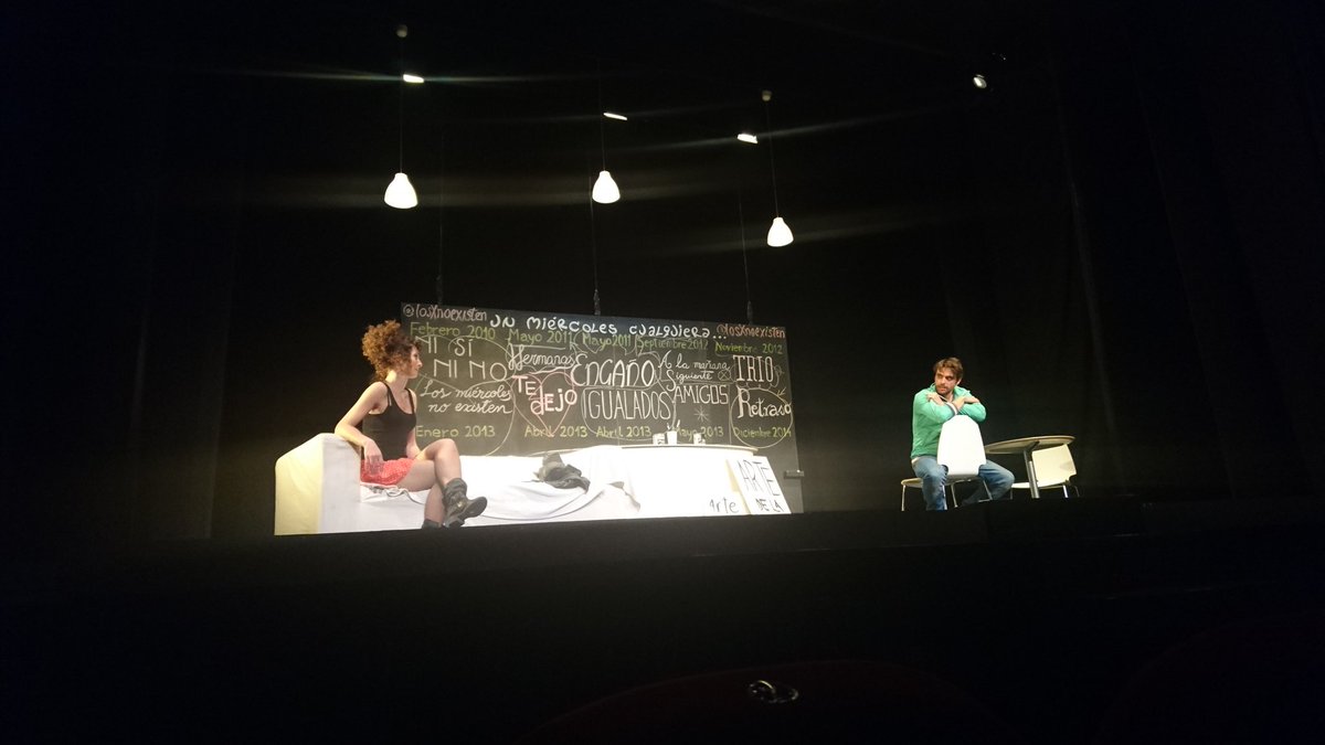 Viendo la última función de <a href="/losXnoexisten/">Los miercoles teatro</a>. Bravo por los tres años de cartelera q han estado
