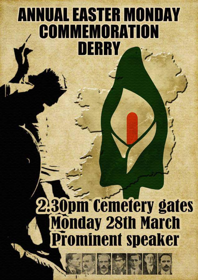 irpwaderry's tweet photo. Derry annual Easter commemoration..tomorrow..Easter Monday. City cemetery..2.30pm https://t.co/gM7jVkAxny