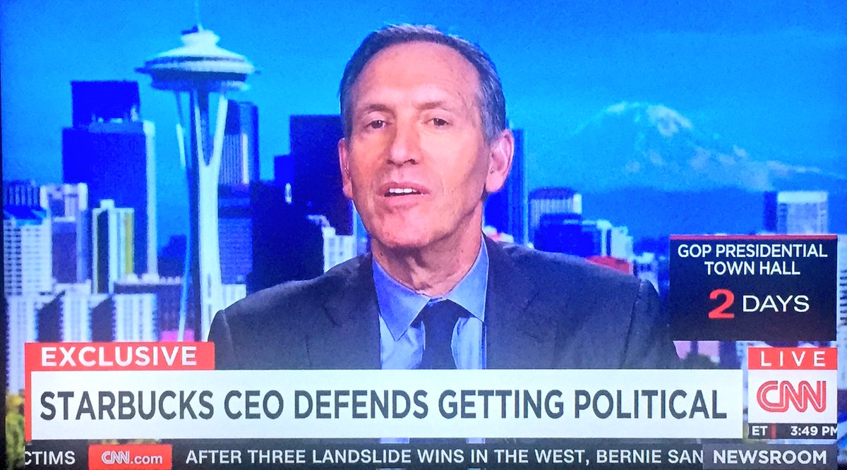 Culbs's tweet photo. We need to do everything we can to reject bigotry, hate, fear; and embrace optimism. @Starbucks CEO Howard Schultz https://t.co/3bwhUk0fBh