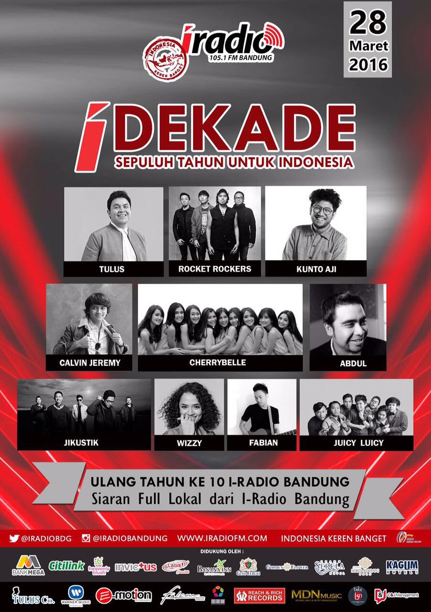 selamat ulang tahun yg ke 10 utk <a href="/iradiobdg/">ISWARA BANDUNG</a> tercinta! terimakasih krn selalu support musik Indonesia #iDEKADE