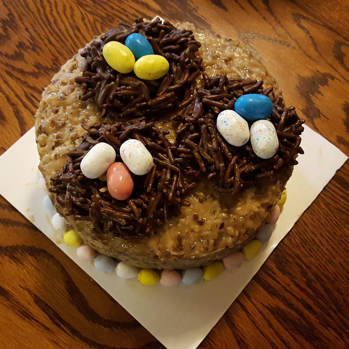 beckbakes33's tweet photo. @ADashofSanity 🎂Easter cake made using the recipes for German Chocolate Cake and coconut pecan icing from your site. https://t.co/fU1berHymV