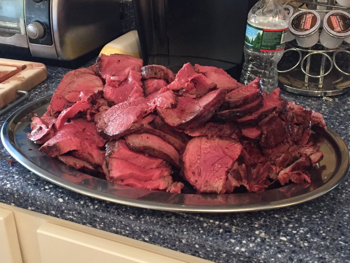 ErikGiesler's tweet photo. Nothing says Happy Easter like 13 pounds of beef tenderloin! #tenderloin. #120F. https://t.co/xSksj0KM8n