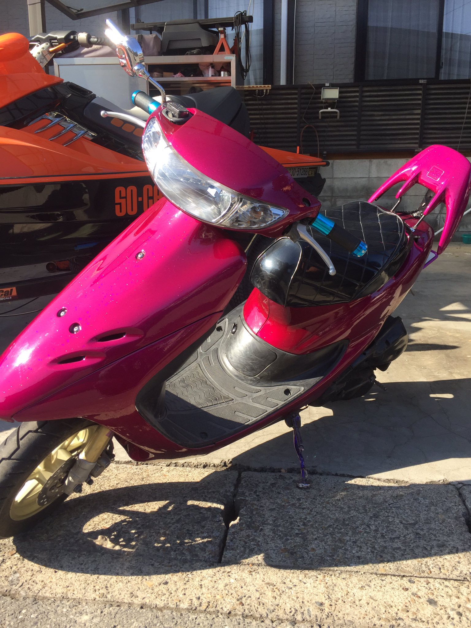 ☆ 中指デザイン バイクミラーaf35 ZX 原付（ミラー交換☆（ホンダ