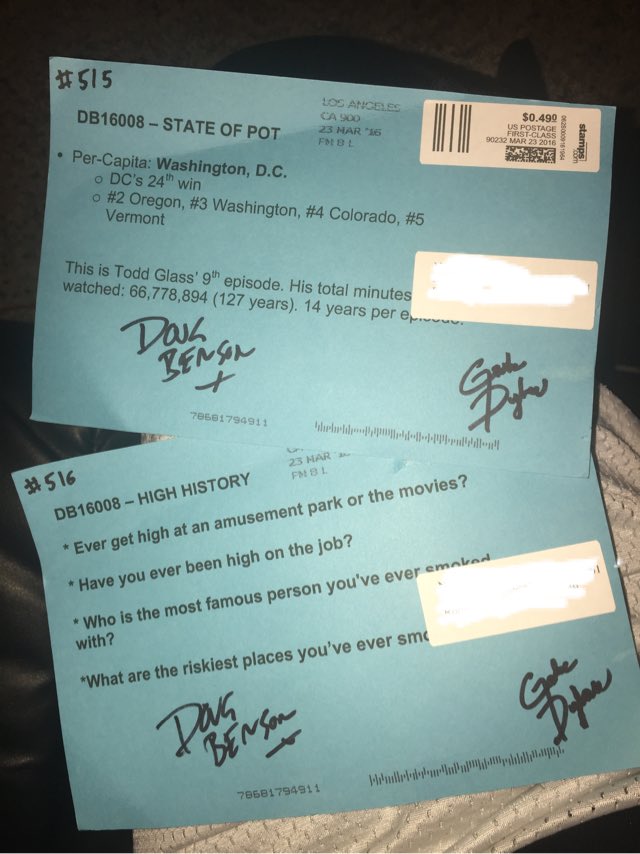 emlovesmoovees's tweet image. Mine and @oldmanpoodle 's #GettingDougWithHigh blue cards! Thank you @DougBenson and @gabe_dylan 😄