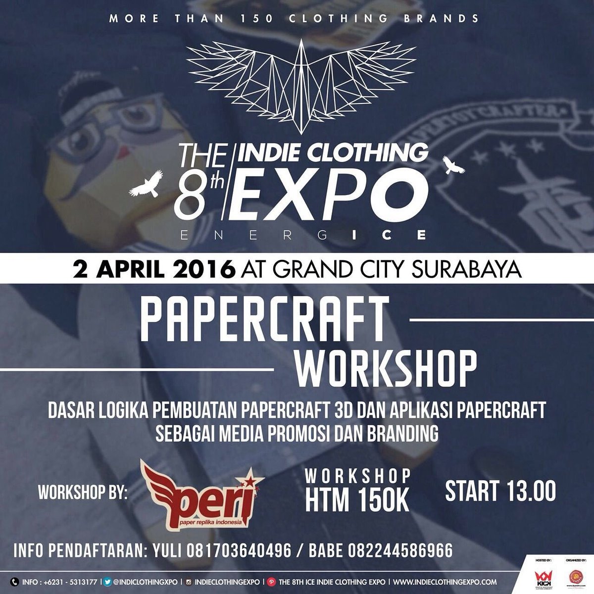 Yuk ikutan workshop papercraft sabtu 2 April 2016 di @indiclothingexpo Grand City.