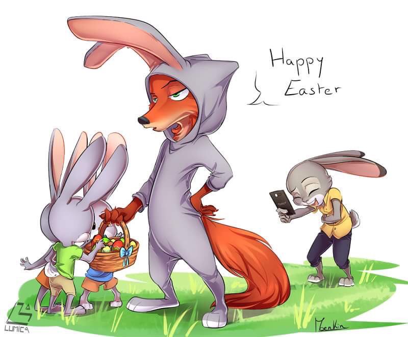 Carrots may be laughing, but she knows that I can rock wearing anything! I make it look good~ #Zootopia #Easter