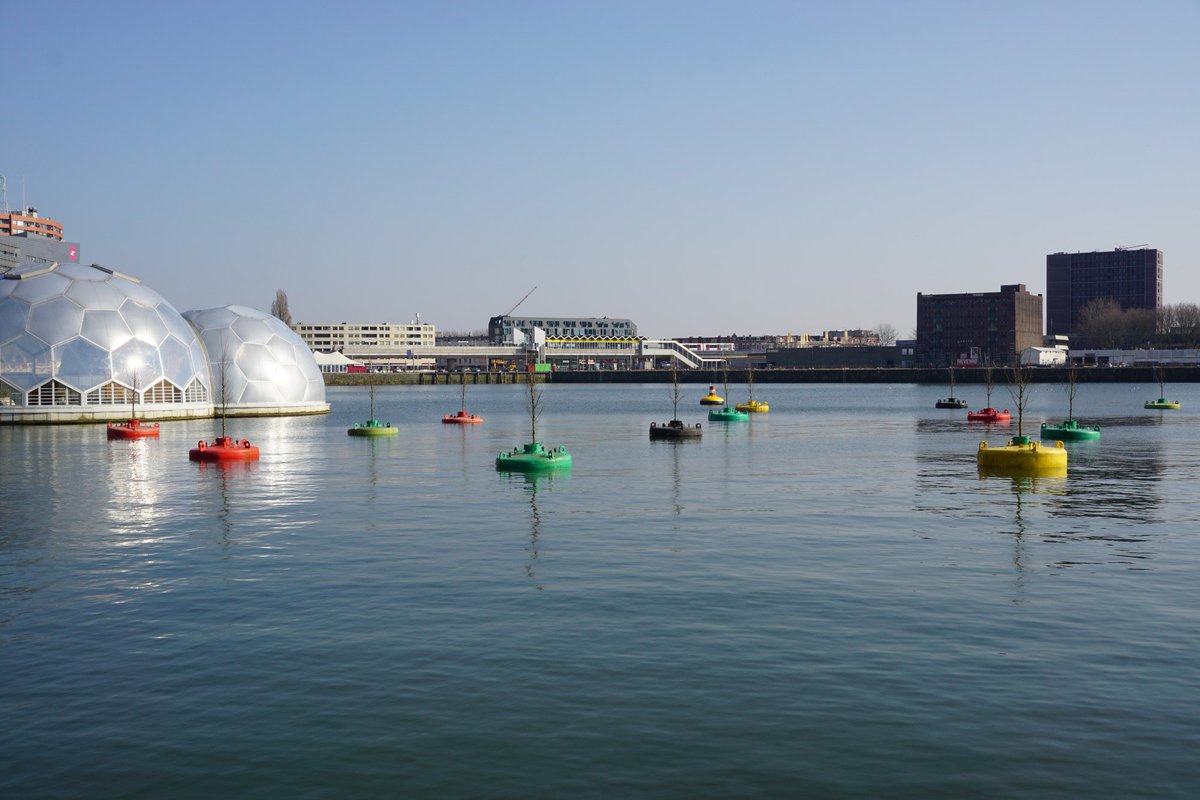 Grow_Op's tweet photo. A bobbing forest is now afloat in Rotterdam. https://t.co/JN48W0lr9I
#dobberendbos #010 #growop2016 #floatingforest https://t.co/OwwXgGQ60h