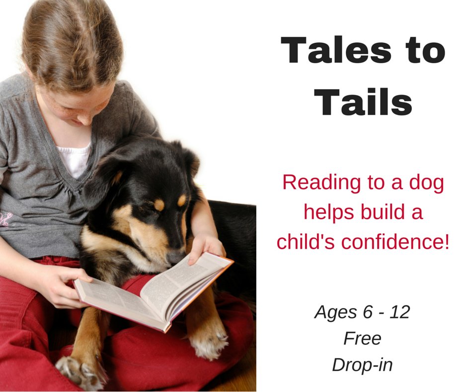 Tales to Tails returns to the Downtown Library the 1st Monday of every month. Fun, learning &amp; free. <a href="/rsvl_libraries/">Roseville Libraries</a>