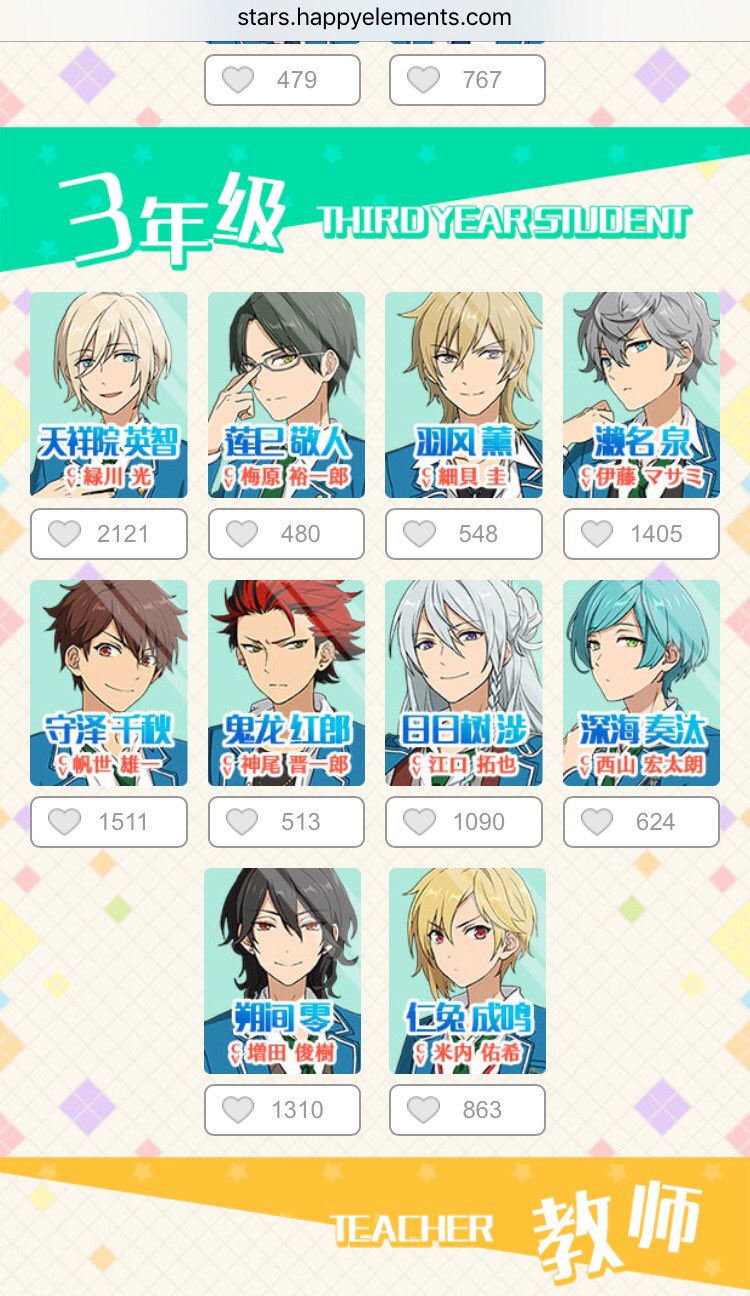 あんさんぶる夜です すごいな あんスタ中国版のホームページで人気投票があるの T Co Nlucotry6j