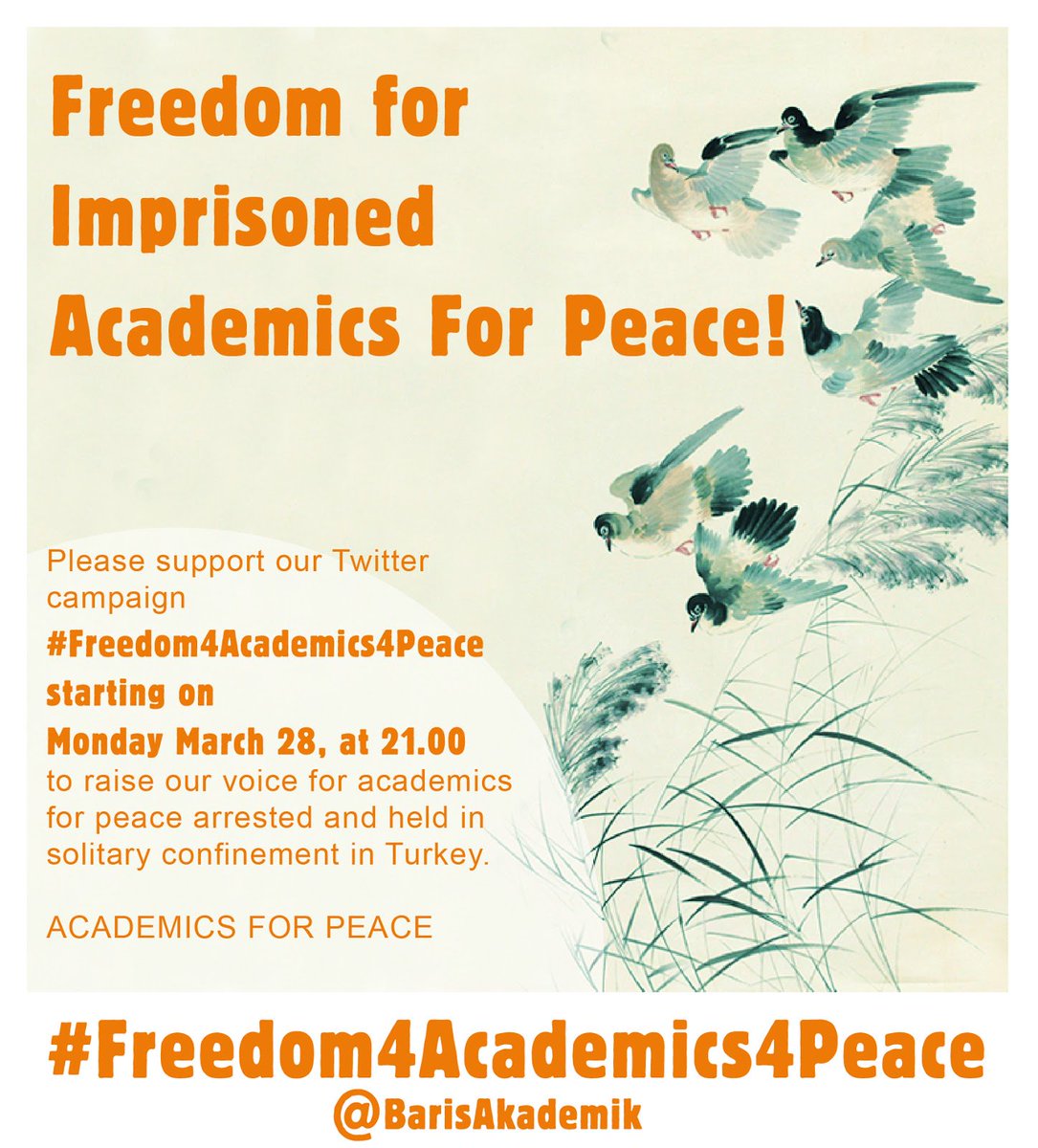 Support the twitter campaign #Freedom4Academics4Peace for @BarisAkademik starting today at 9pm (Turkish time).