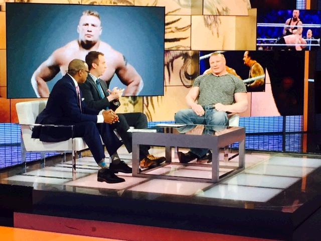 WWEUniverse's tweet photo. .@BrockLesnar talked @WrestleMania on @SportsCenter this morning! Catch him on @espn again at 10:30AM ET! https://t.co/rTQ4MGz5Zf