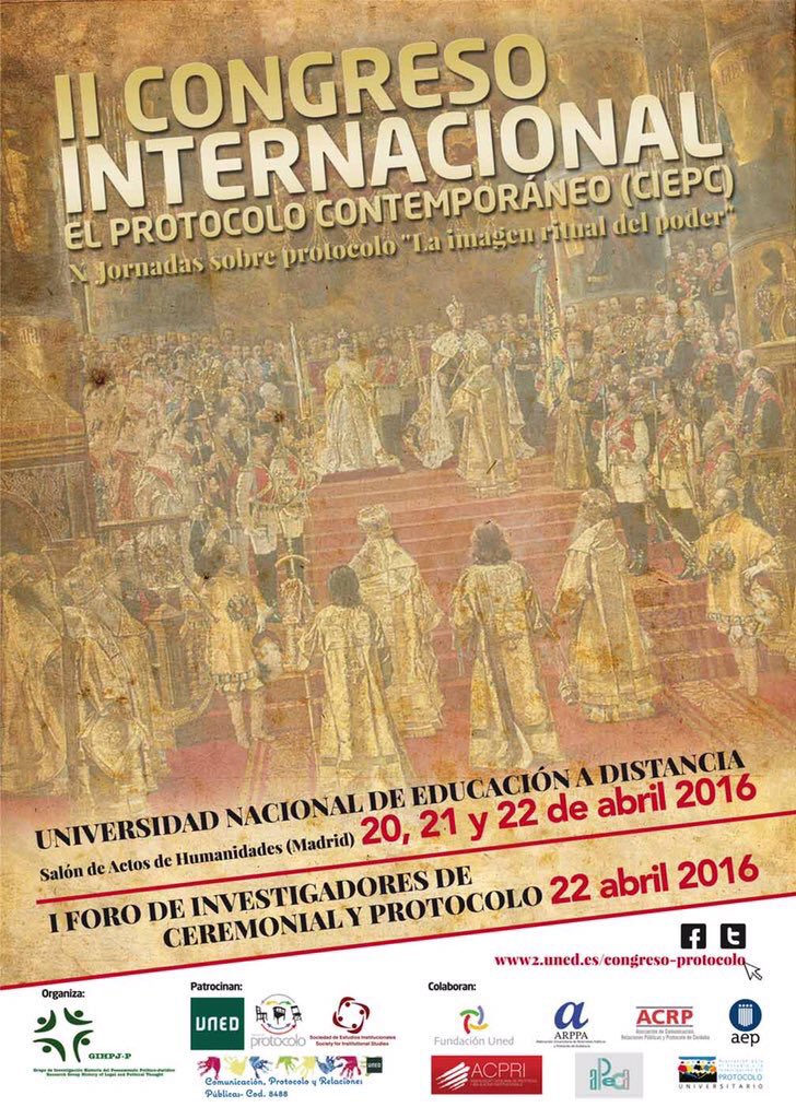Protocolistas's tweet image. #AgendaProtocolo 20, 21 y 22 de abril.
      II Congreso Internacional
 El #protocolo contemporáneo