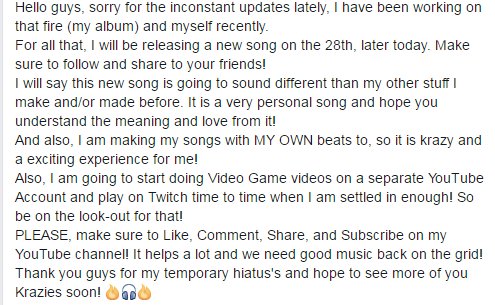 Krazy_Tyler1's tweet photo. My YouTube ----> https://t.co/KvBqR24bco
#KrazyT #Update #Gaming #NewAlbum #2016 #NewSong #Life #Rap #Music #Hiatus https://t.co/kKWN5bHKT6