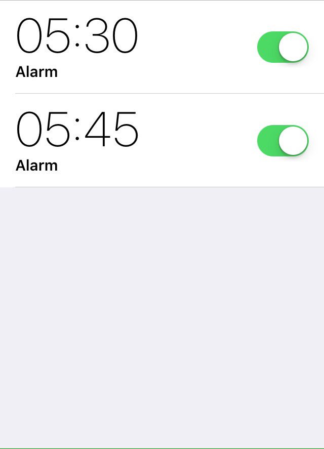 sumlau08's tweet photo. Alarm set for an early get up.. Morning run here we come! #musttry ⏰ https://t.co/9pR1PgSdMU