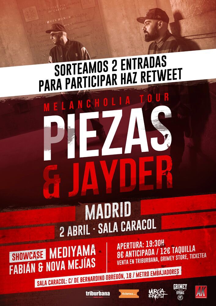 Piezas750's tweet photo. MADRID #MELANCHOLIATOUR // Si quieres entrar en el sorteo de 2 entradas haz RT ⬇️⬇️⬇️ https://t.co/wUZgaSqApg