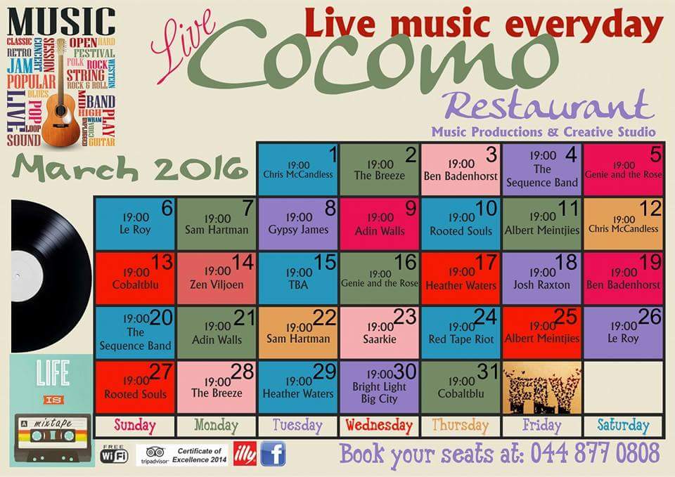 Don't forget the rest of the weeks Gigs #music #gardenroute <a href="/RocktheRoute/">Rock the Route</a> <a href="/HelloGRoute/">HelloGardenRoute</a> <a href="/ViewsHotel/">Views Boutique Hotel</a> <a href="/HotelWilderness/">The Wilderness Hotel</a>