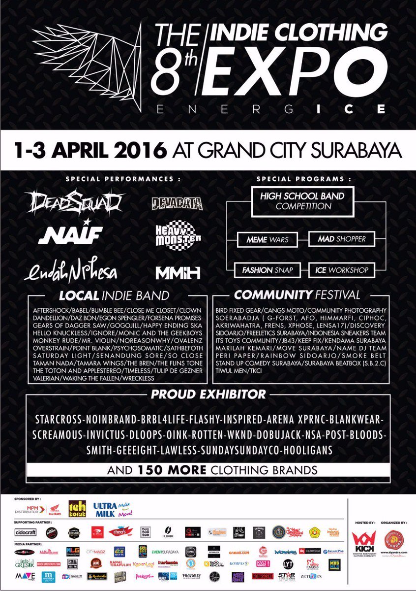Yuk dateng ke Indie Clothing Expo tgl 1-3 April 2016 di Grand City Surabaya.
SaveTheDate!
<a href="/indiclothingxpo/">Indie Clothing Expo</a>