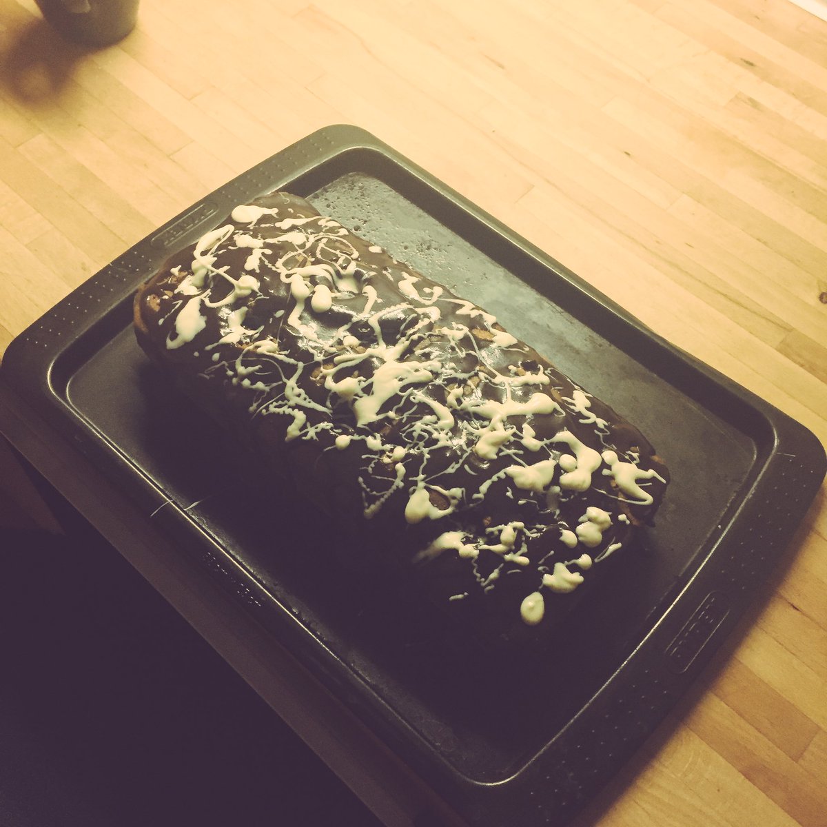 leokalyan's tweet photo. so last night @BeckyHill and i made a v interesting looking cake. check out my snapchat @leokalyan for video footage https://t.co/naByNPtruK