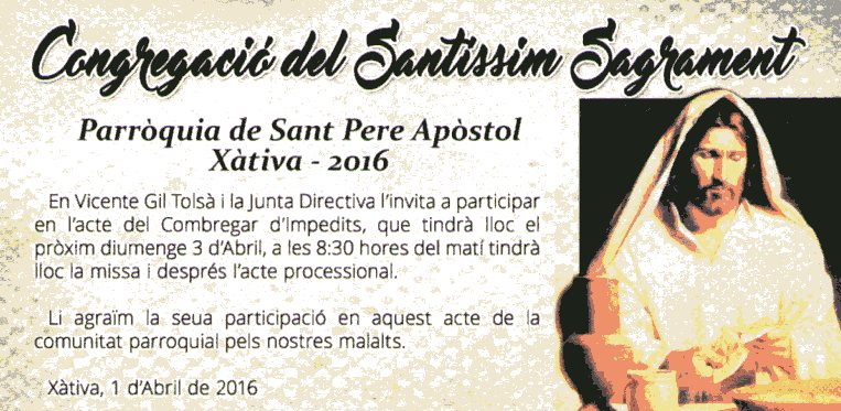 CombregarSPere's tweet photo. Invitamos a participar el dia 3 de Abril a las 8:30h en el comulgar de Impedidos de la parroquia de San Pere Xàtiva https://t.co/BlL3f3CTl4