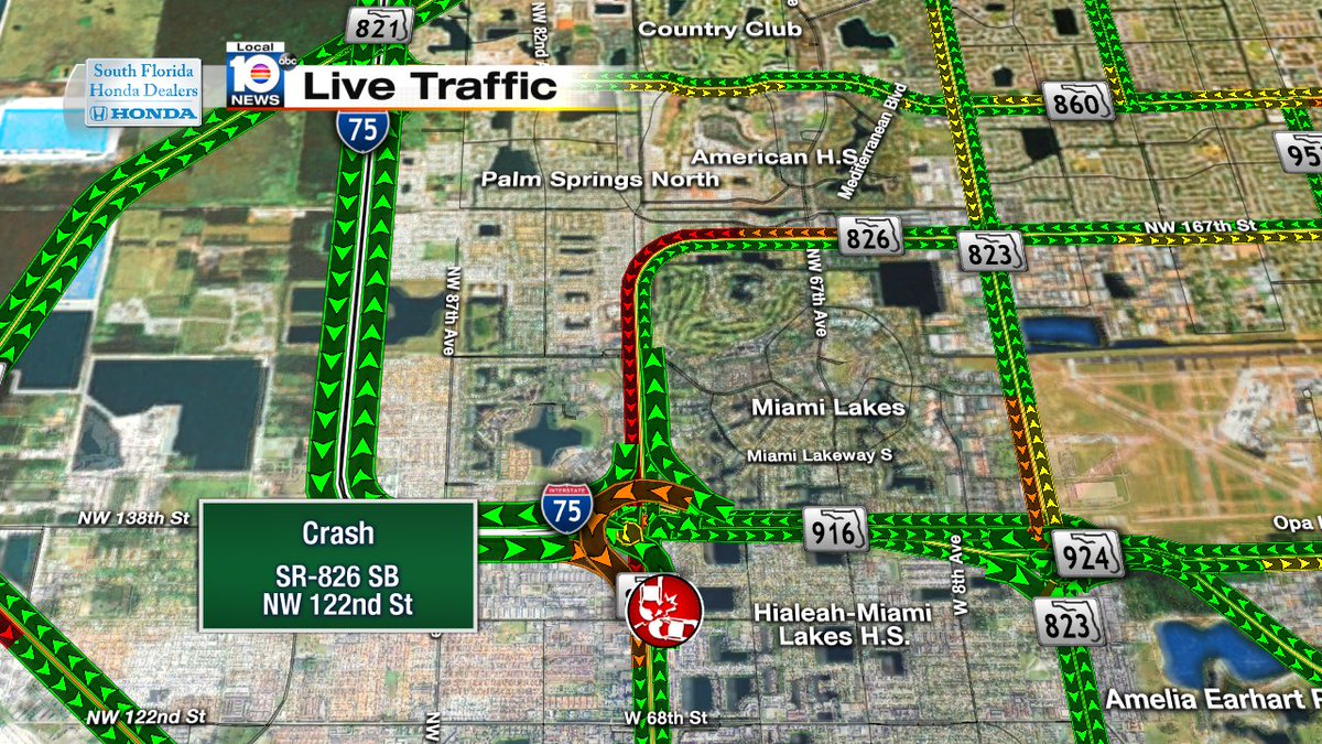 Crash on SR-826 SB and NW 122nd St #TRAFFIC #MIAMI https://t.co/dD1kIndWW0
