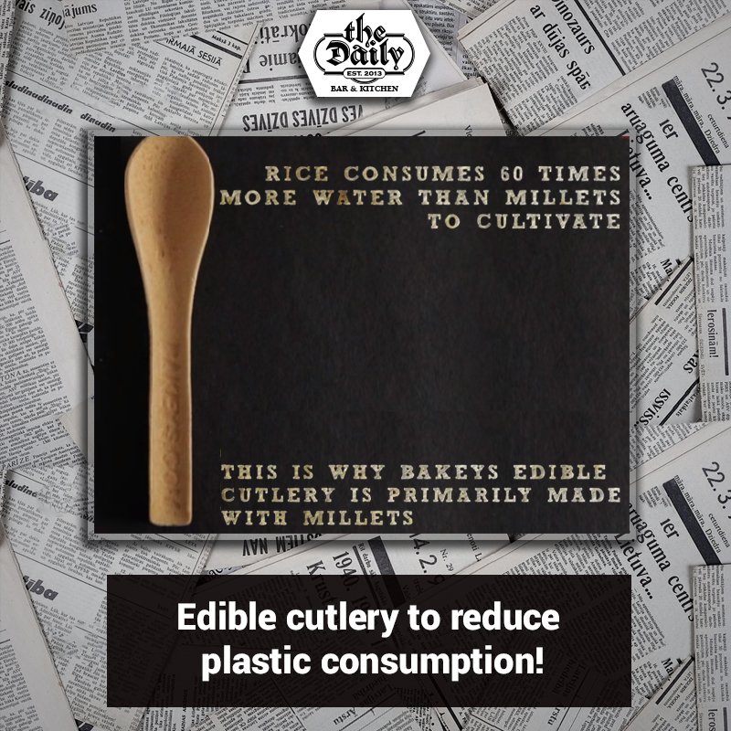 TheDailyMumbai's tweet photo. Effort to reduce plastic consumption,https://t.co/jMfxkyDRqL introduces edible nutritious cutlery! @NarayanaPeesapa https://t.co/sZXM2PtfMa