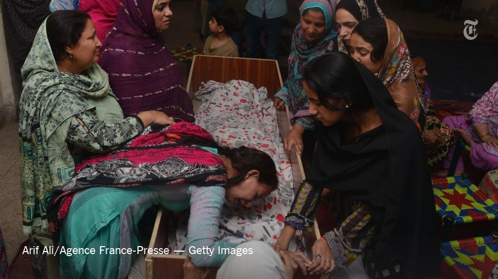 nytimes's tweet photo. Pakistan is in mourning as the toll from the Lahore suicide bombing rises https://t.co/QSuxXlyUeq https://t.co/qqtcQMLB03