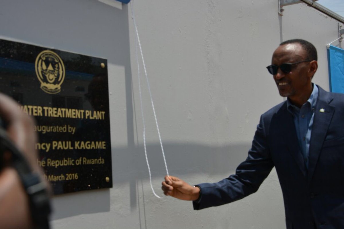 JamesSano's tweet photo. Privileged to make a presentation  to HE @PaulKagame during official inauguration of the New Nzove Water Treatment https://t.co/Al4PTUK5e8