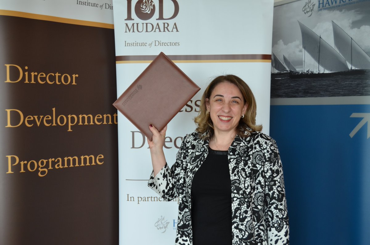 Hind Al Tamimi has successfully completed #Hawkamah's DDP &amp; is now a Certified Professional #Director. Congrats...