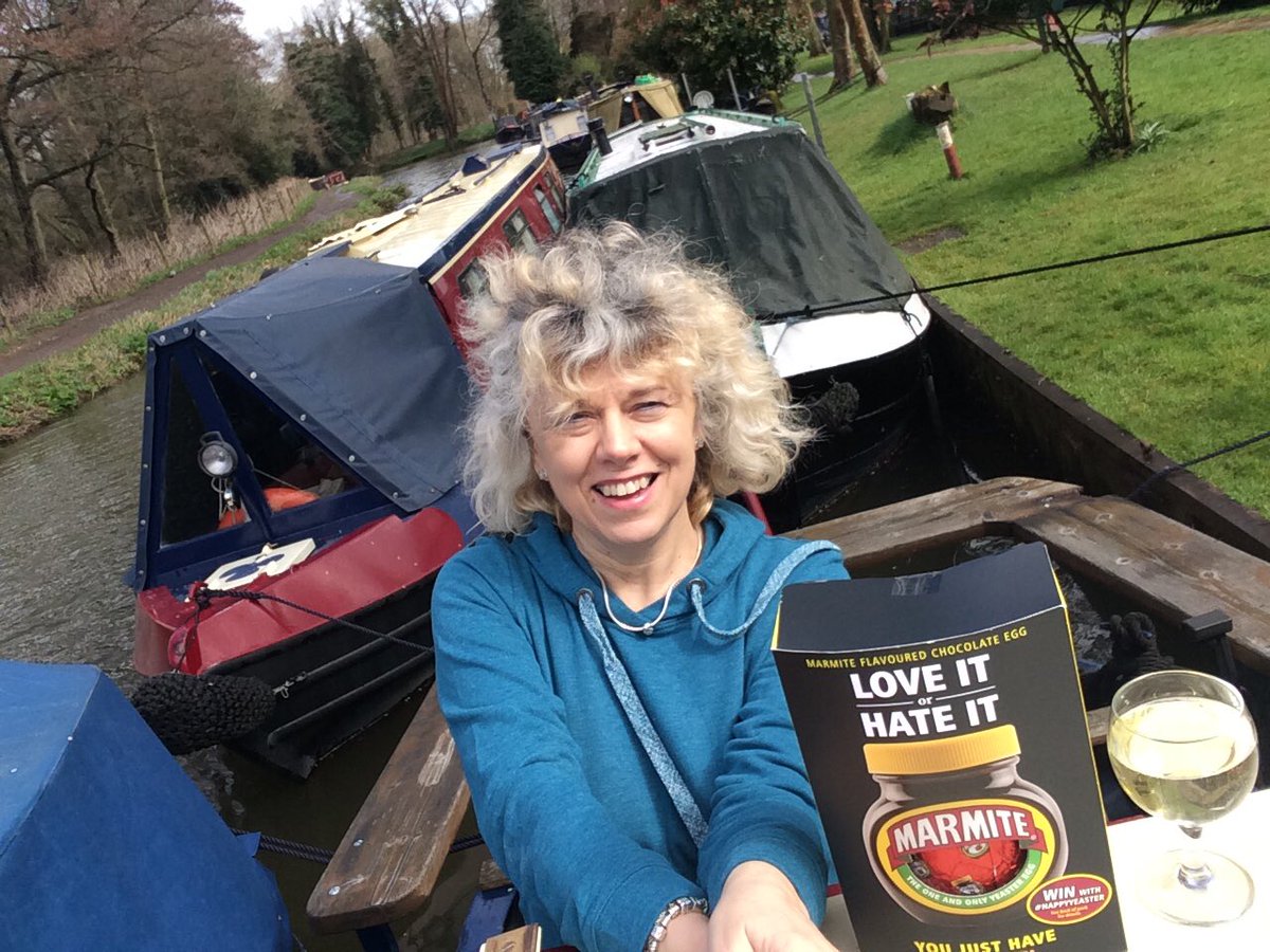 pamstringertj's tweet photo. @marmite #HAPPYYEASTER here's my marmite selfie aboard narrow boat Dumbledore! https://t.co/zqjb76pkrd