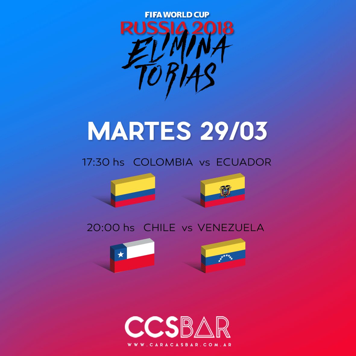 Viví las #EliminatoriasRusia2018 en <a href="/Caracas_Bar/">Caracas Bar</a> !! Reserva tu mesa al 4776 8704