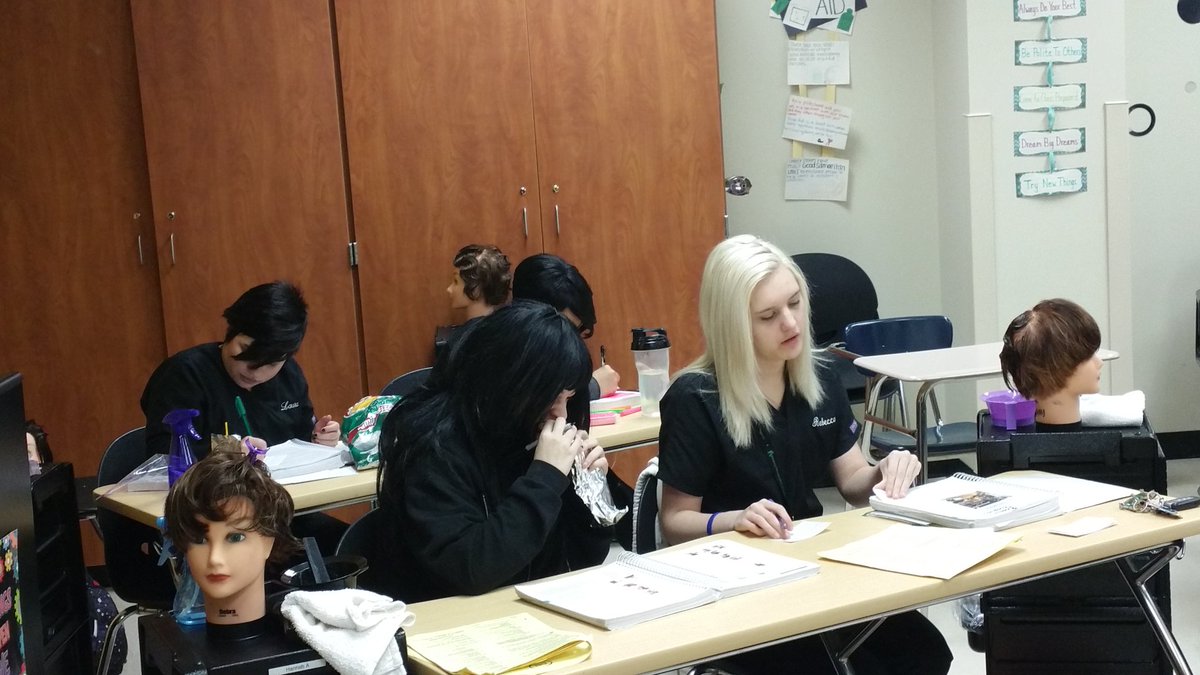 ATCCosmo's tweet photo. Preparing for #StateBoardExamination so they can be #LicensedCosmetologist upon graduation. #CosmoWorkingDiligently https://t.co/xEWazA02uw