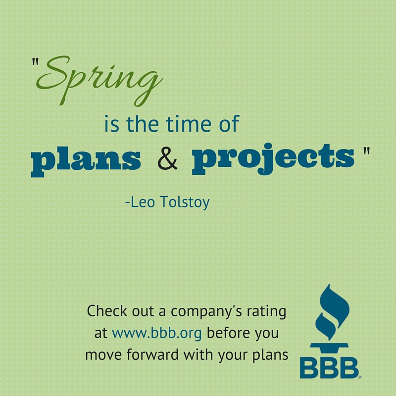 BBBCentralVA's tweet image. If you&apos;re planning a project, check the business&apos;s report on bbb.org! #BBB #springupdates