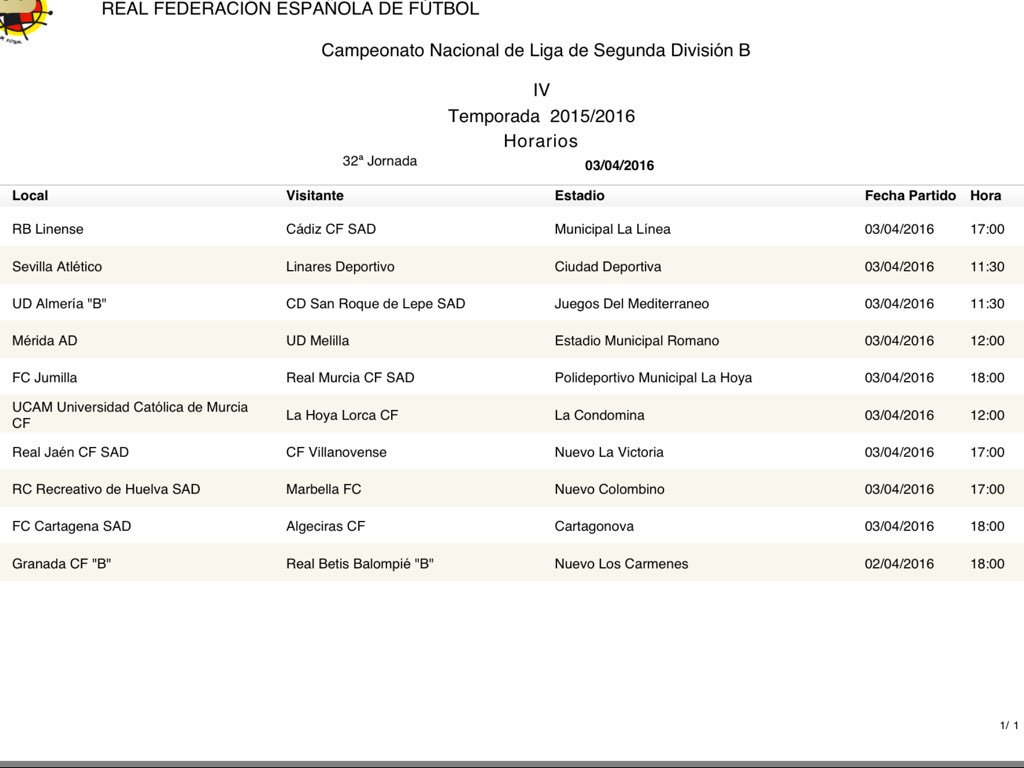 SegundaB_G4's tweet photo. Horarios jornada 32 en @SegundaB_G4 https://t.co/KpoBQViAbd