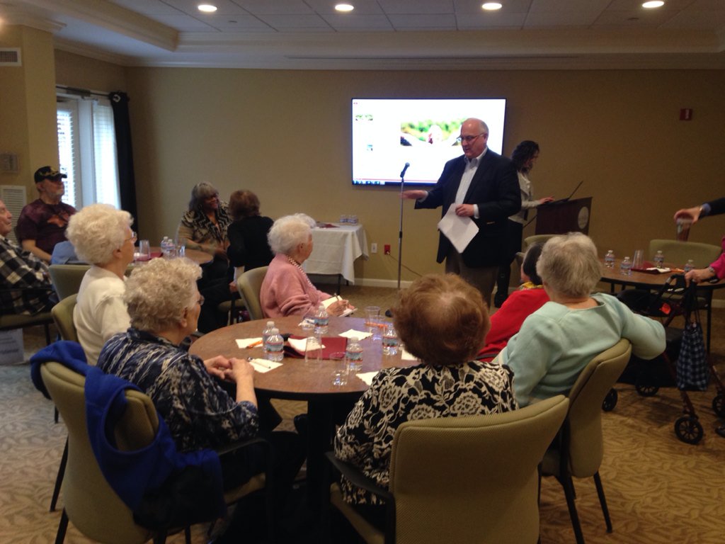 Aging2Boston's tweet photo. Tom Grape of #a2boston introduces today's Lunch & Learn at #CabotParkVillage #aging #innovation https://t.co/2XA1adN0YO