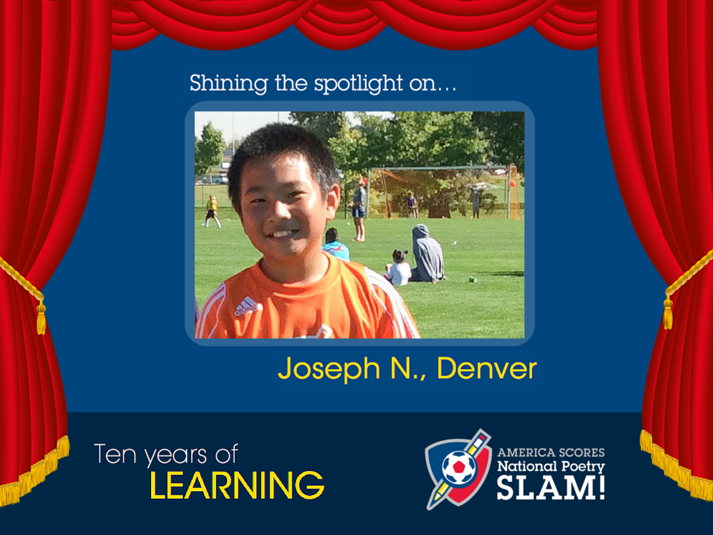 AmericaSCORES's tweet photo. Joseph of @SCORESDenver is an enthusiastic learner who represents his team & city with class. #10YearsofSLAM https://t.co/DTJK92MTKF