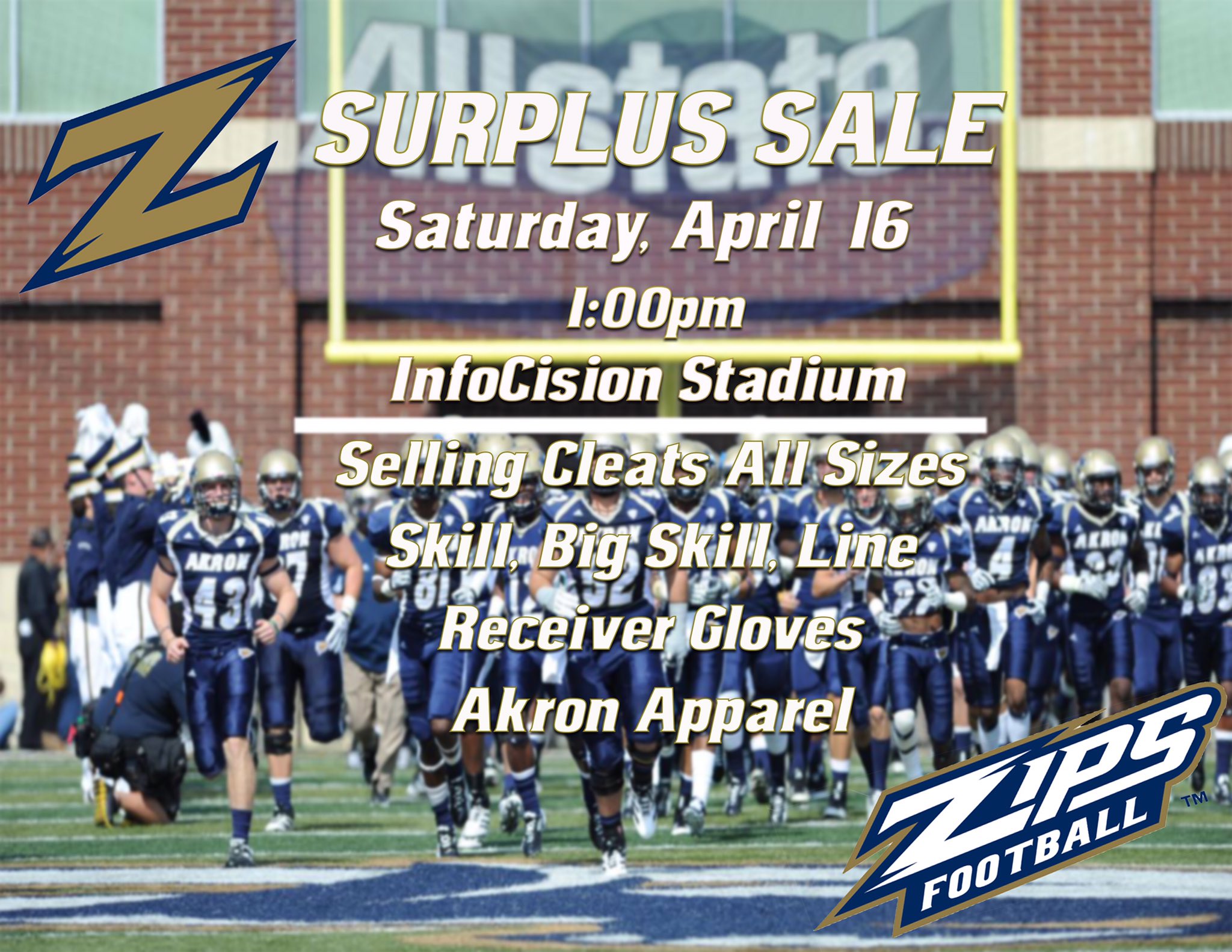 Akron Zips Equipment on Twitter "ZipsFB Surplus Sale at this year's