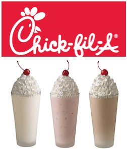 CeliacSelection's tweet image. Top pick of the day goes to @ChickfilA #glutenfree Milkshakes! Vanilla, Chocolate and Strawberry.