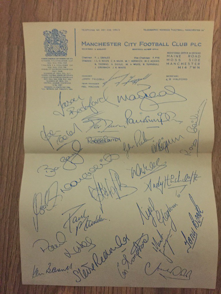 McfcCassy's tweet photo. The Junior Blues autograph sheet. Loved this as a kid. What do you mean it's a photocopy? @mcfc #cityspringclean https://t.co/dbwhKbf3lE