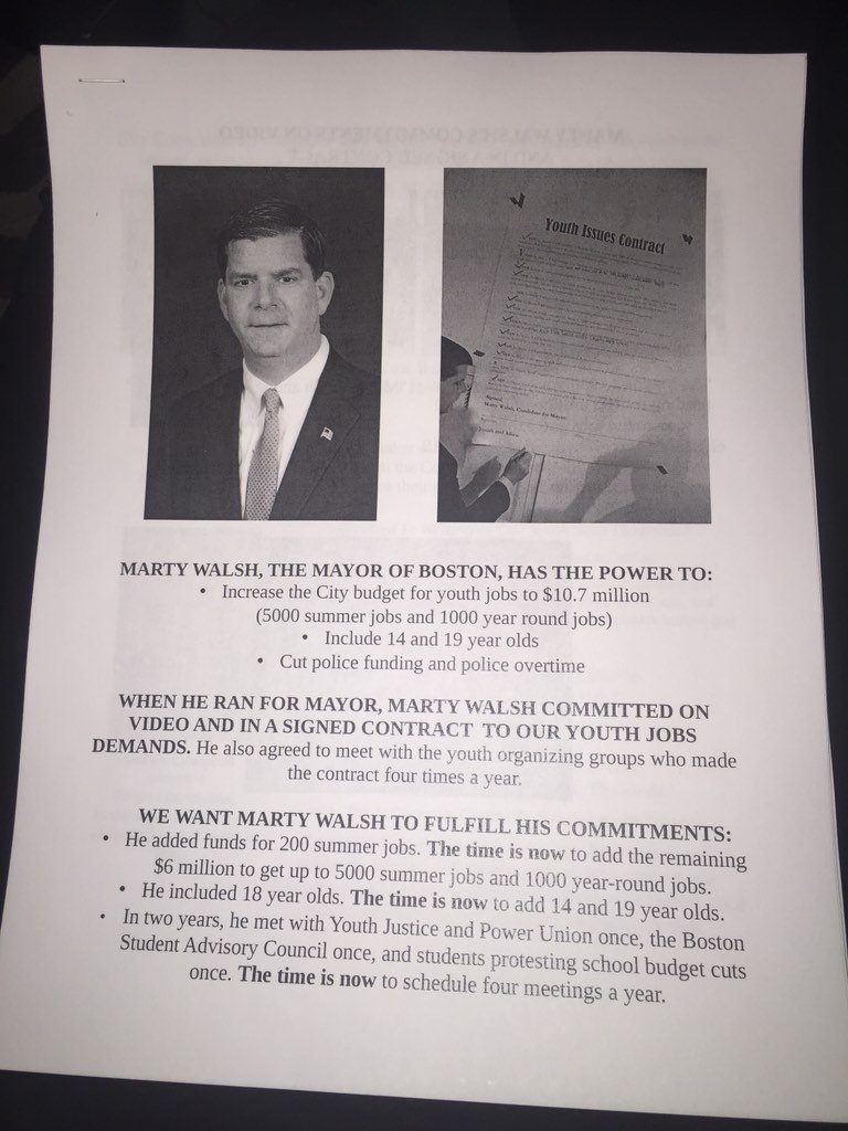 YJPUBoston's tweet photo. Come out to the forum and get a packet that has the previous commitments we expect them to follow through on TODAY! https://t.co/7t7zkfGp4E