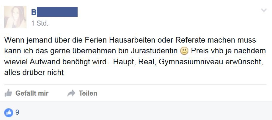 Es entbehrt nicht einer gewissen Ironie: #Jura-Studentin hilft bei Betrug (oder hat es zumindest vor). #Ostern #Uni