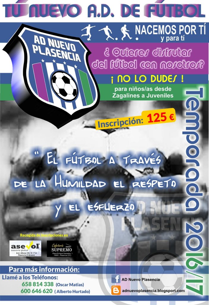 NuevoPlasencia's tweet photo. Bienvenidos al twitter de la AD Nuevo Plasencia, ¿Disfrutas del fútbol con nosotros? No lo dudes! #nacemosporyparati https://t.co/RiB2Rws1Qg