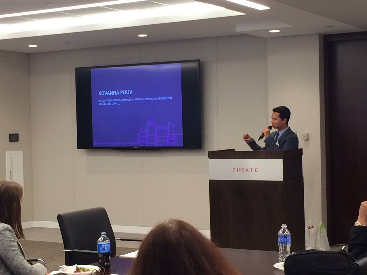 SIFBoston's tweet photo. "5,000-10,000 Cambodians arrived in Lowell in the early 1980s" -Sovanna Pouv, Executive Director of @CMAALowell https://t.co/JkdfygmljD