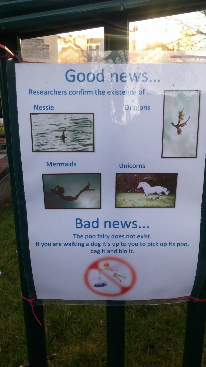 LFCSSomerset's tweet photo. Love this anti dog fouling campaign in #Bristol! There's no such thing as the #poofairy people! https://t.co/HXfsdgb0Xj