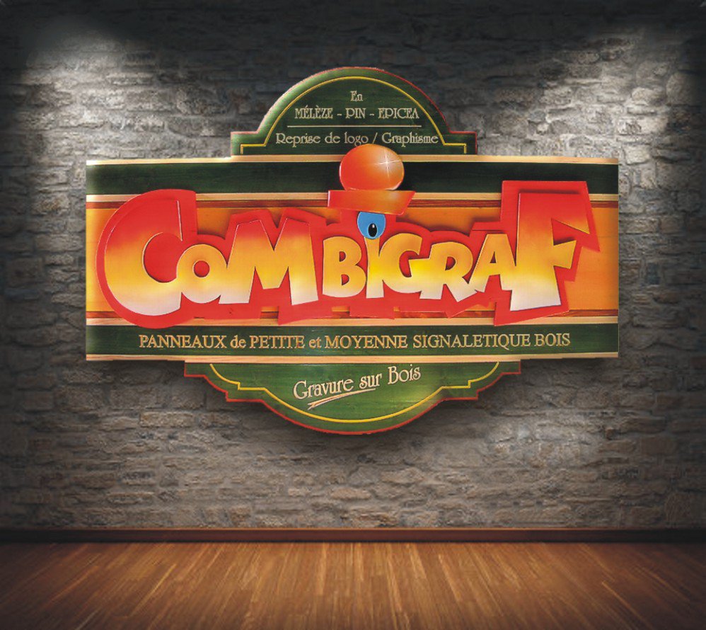 sascombigraf's tweet image. Voici le première logo de notre société réalisé en bois relief en 2009,