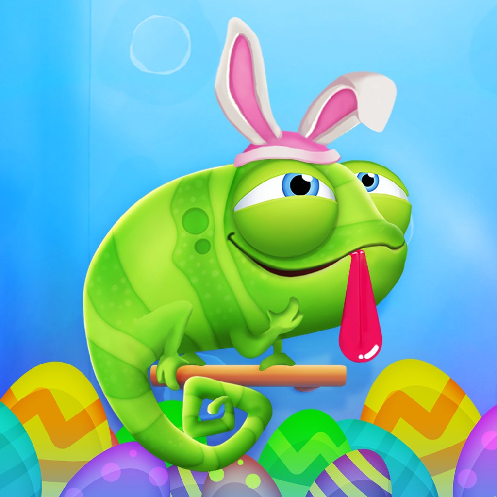 NoodlecakeGames's tweet photo. The Easter bunny sure looked different this year. Celebrate with Greg and the new Pull My Tongue update out now! https://t.co/fVBrK467Yl